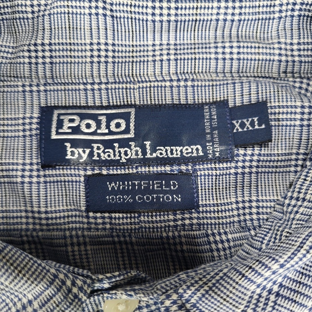 Polo Ralph Lauren Whitfield 100% Cotton Long Sleeve Shirt Mens XXL Houndstooth‎ - Picture 2 of 10